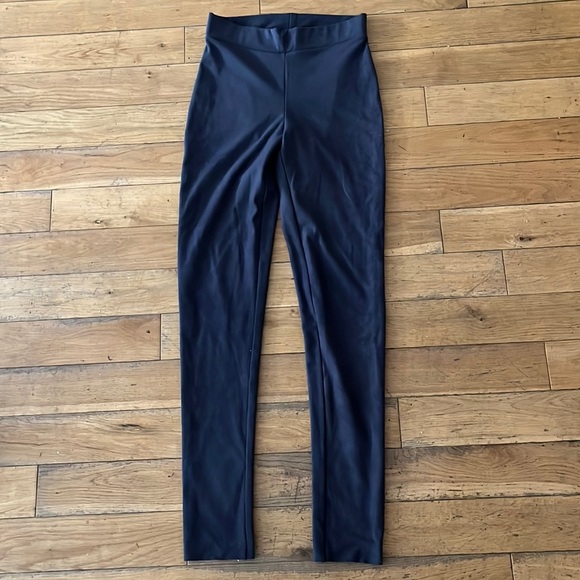 WOLFORD velour faux suede navy legging size 6 - Picture 2 of 5